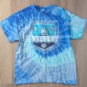 Oceanic Blue and White Short Sleeve Tee